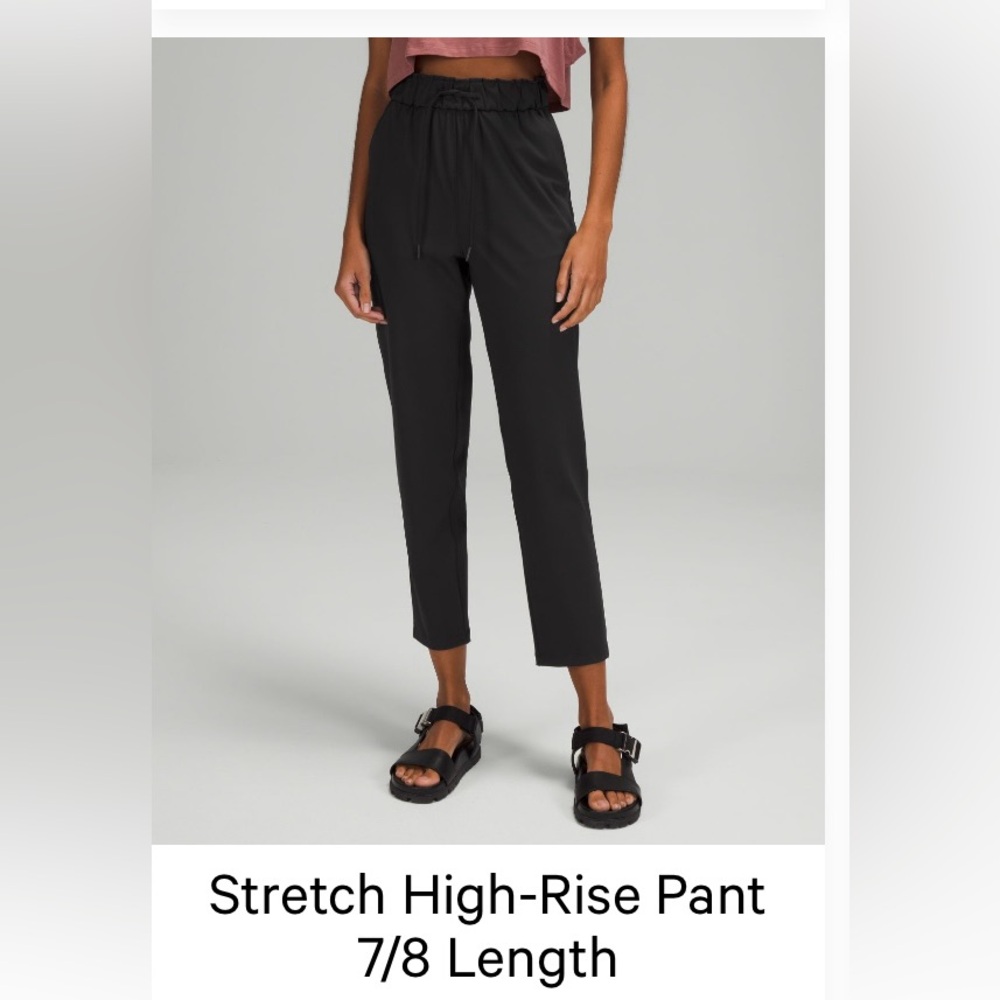 Black High-Rise Stretch Pants